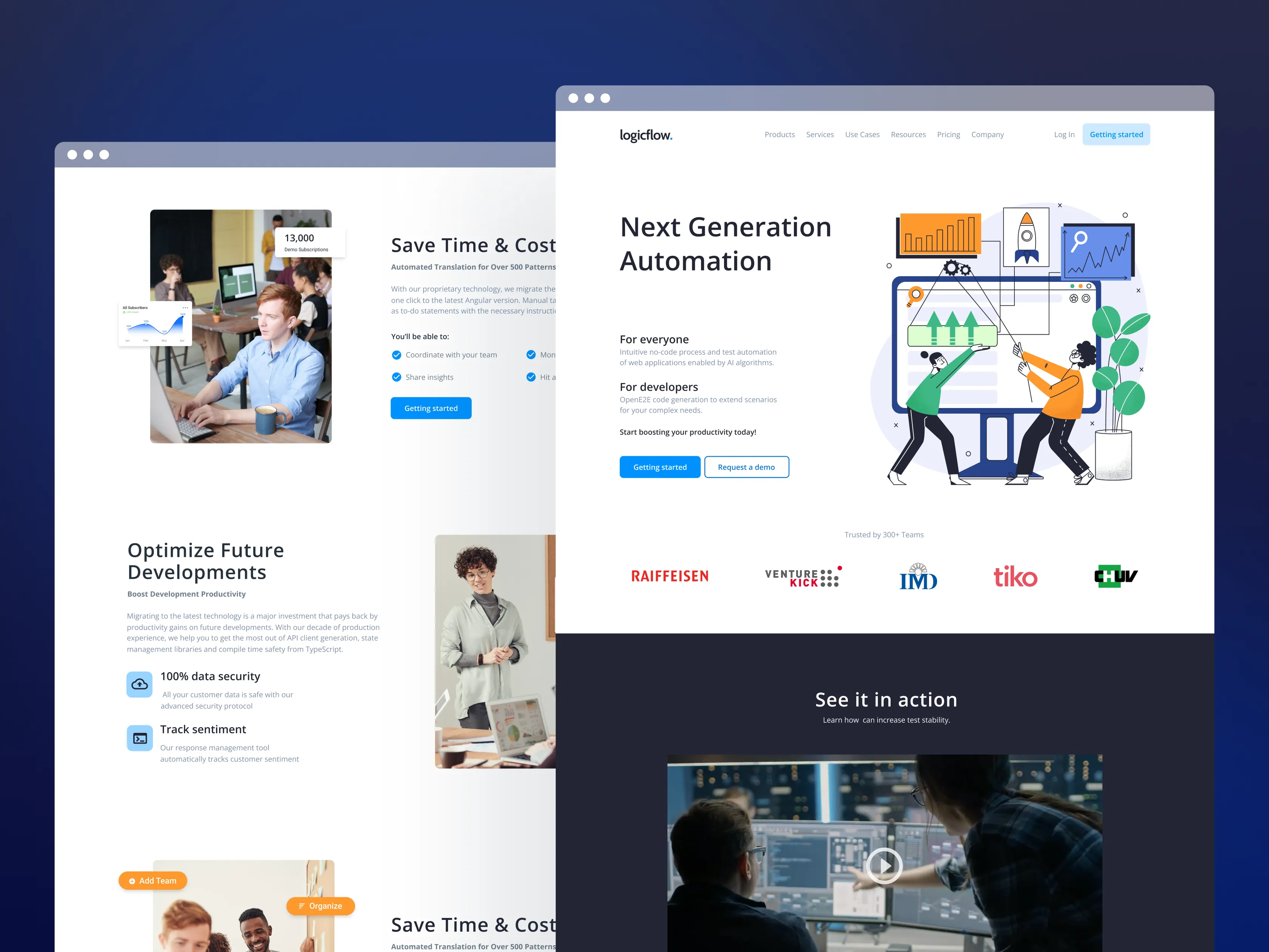 LogicFlow website, a B2B SaaS site built by Max Performance